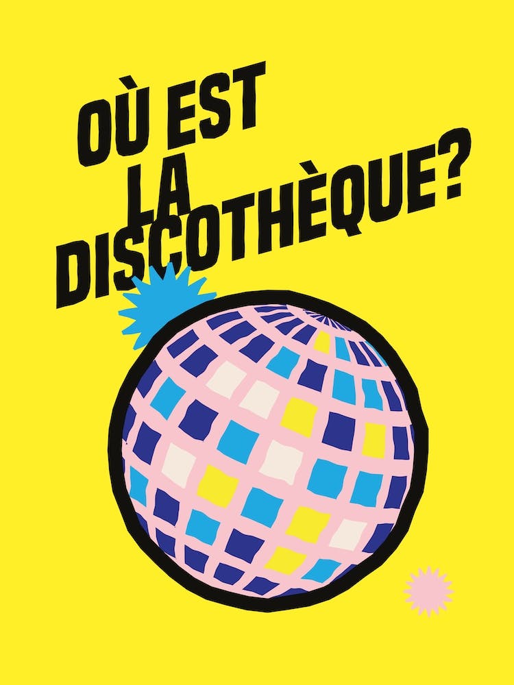 Yellow Gcse French Disco Typographic