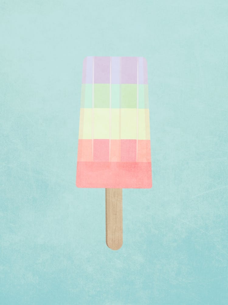 Minimal Art Rainbow Pastel Summer Popsicle