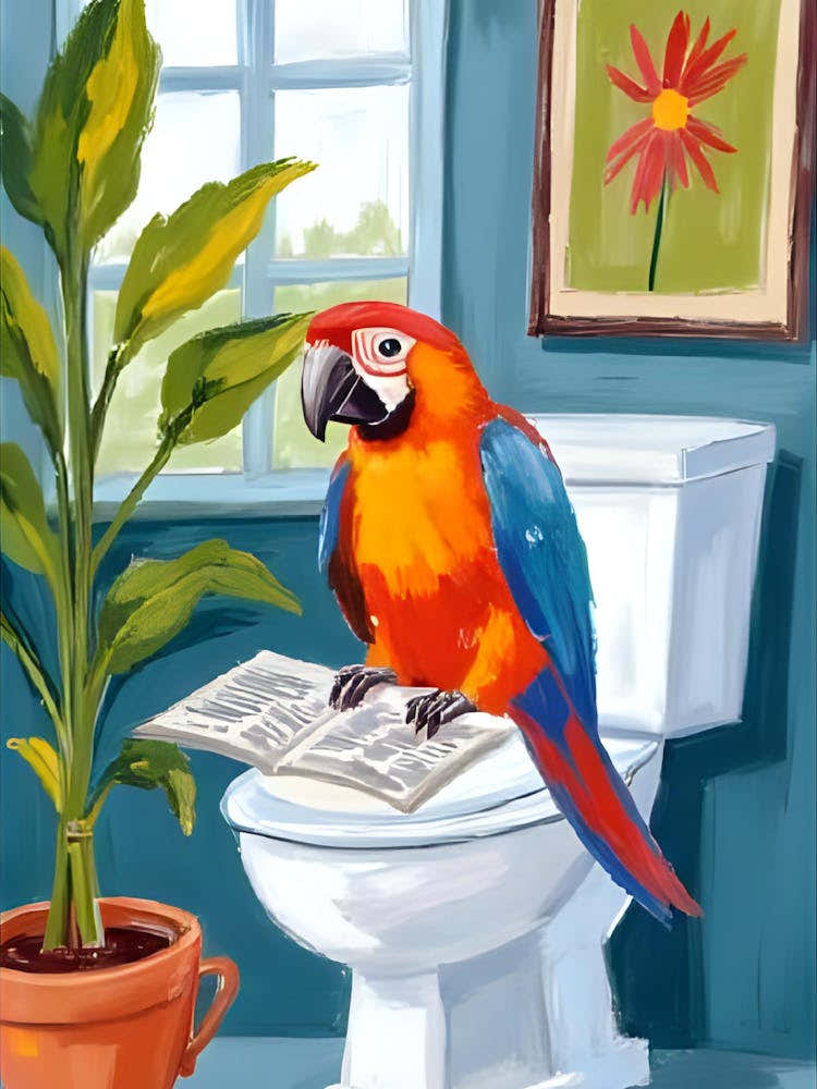 Parrot Reading A Newspaper