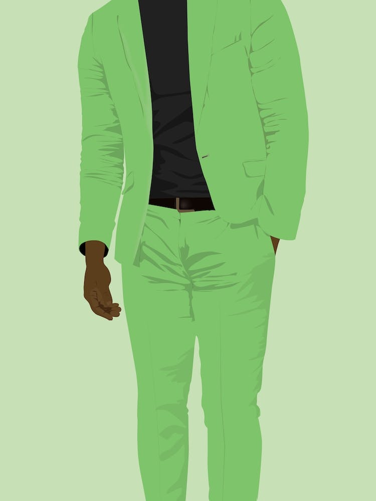 Black Man In Green Suit