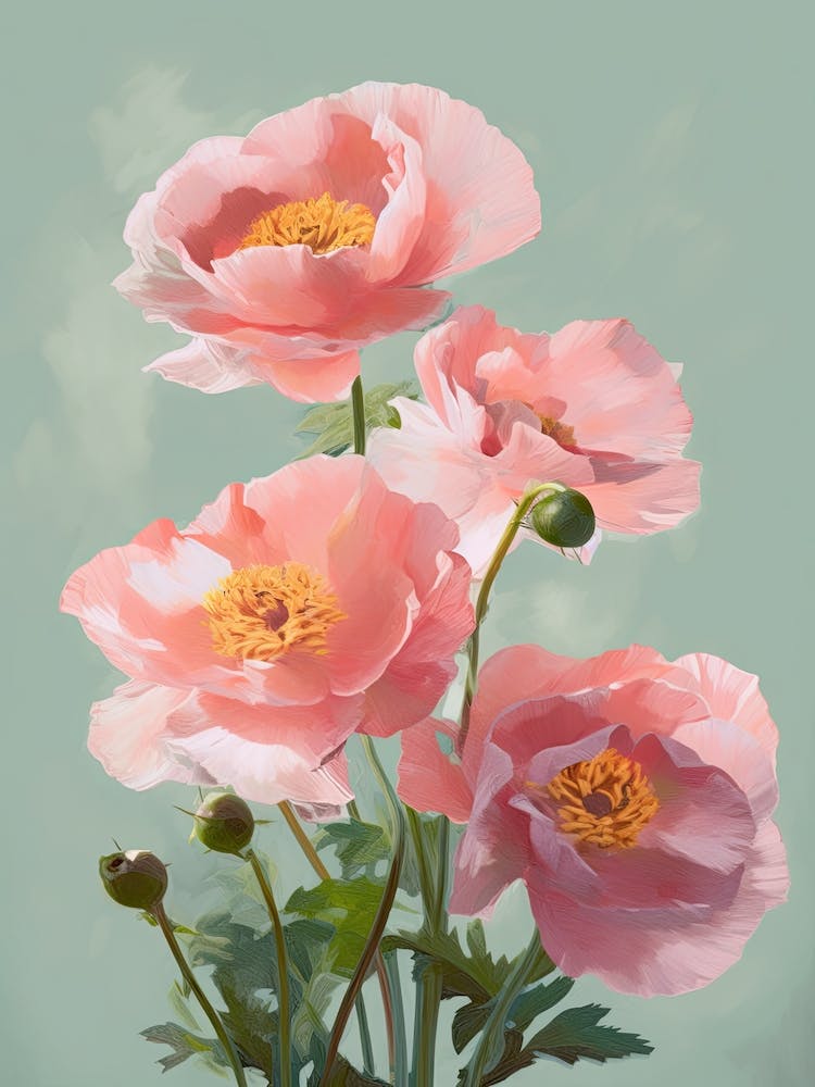 Roses Flowers Acrylic Painting In Pastel Colours 7