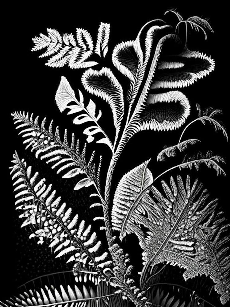 Tripinnatifid Spleenwort Linocut
