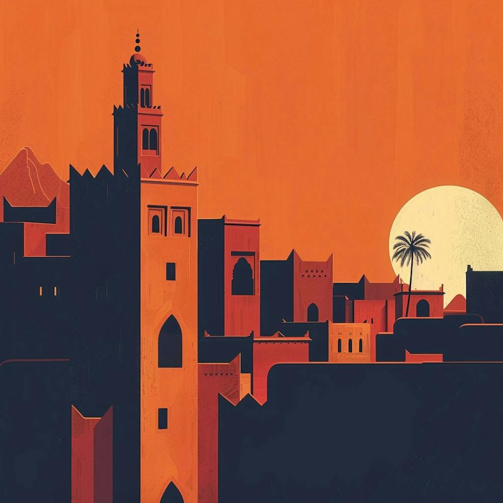 Moroccan City At Sunset