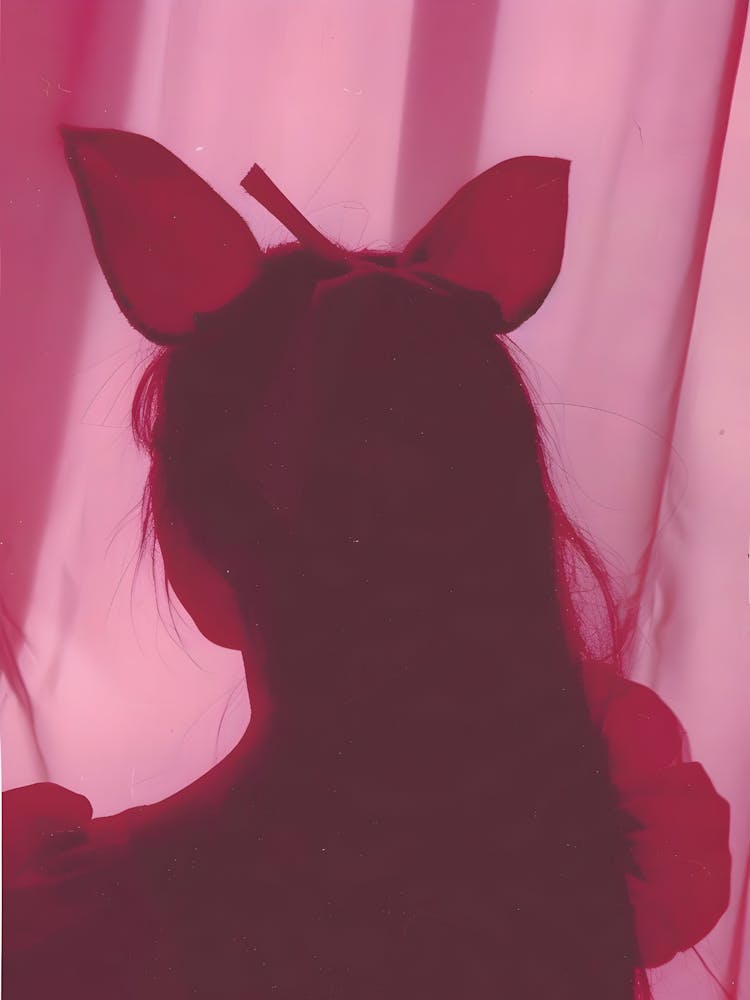 Silhouette Of A Girl With Ears