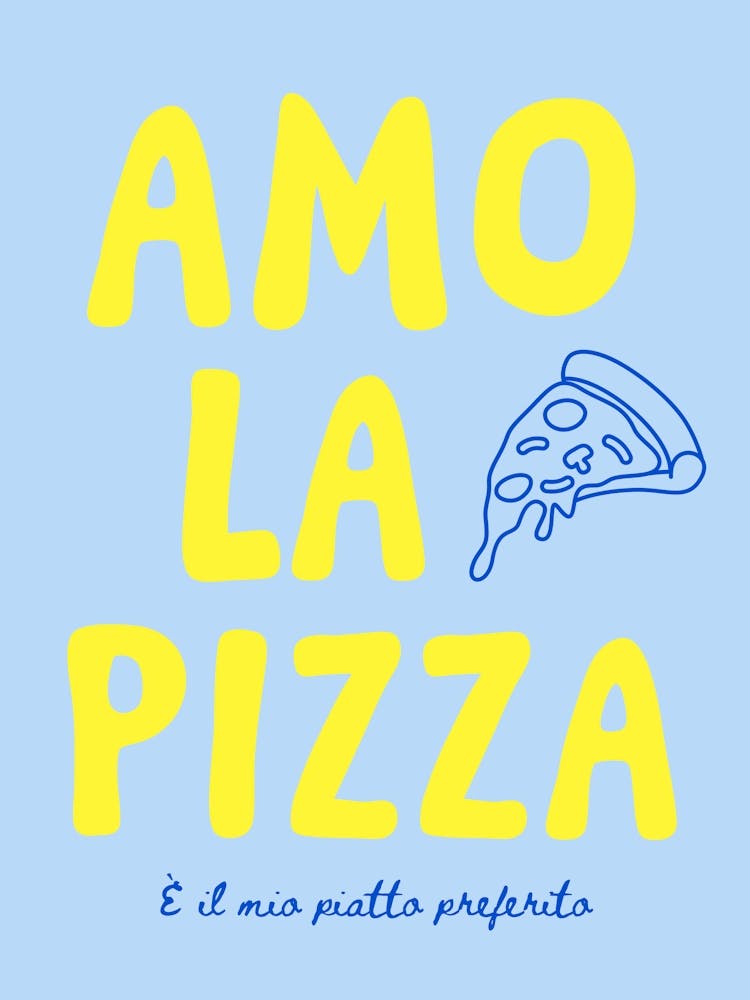 Amo la pizza - blue/yellow
