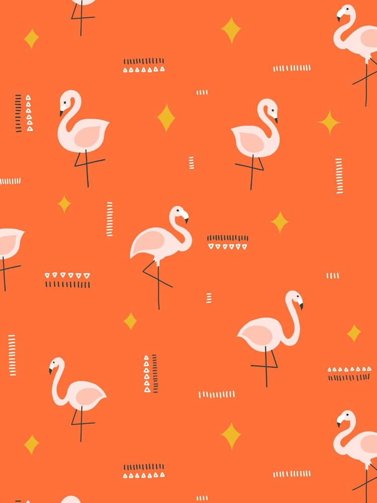 Palm Springs Flamingos Mid Century Modern