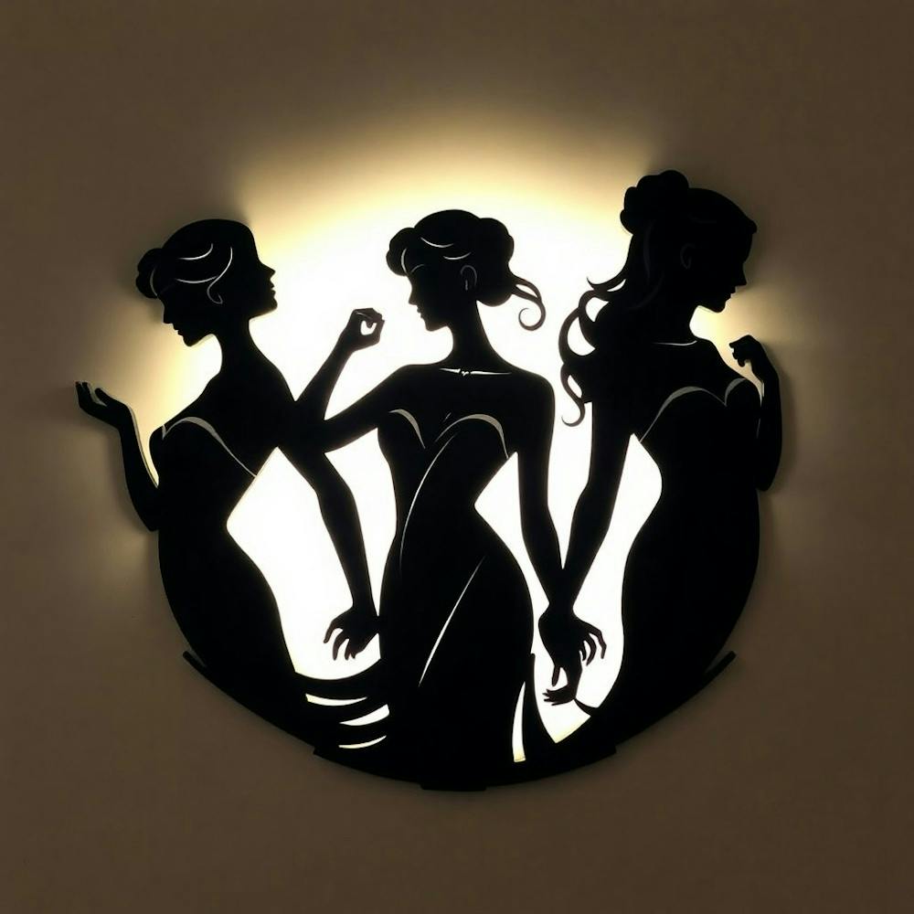 Three Women In Silhouette