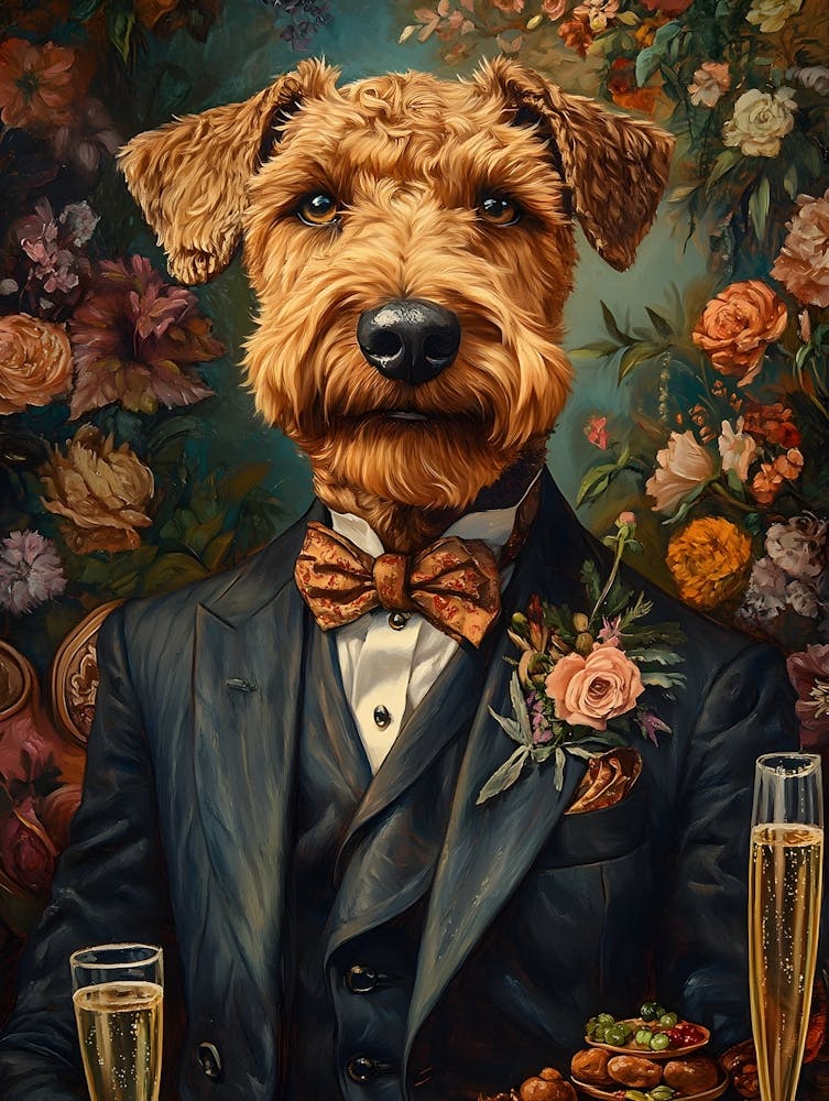 Classy Airedale At The Bar 7
