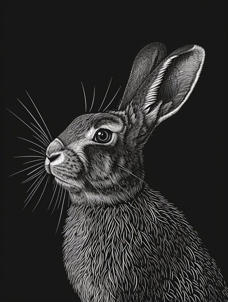 Flemish Giant Blockprint Rabbit Illustration 3