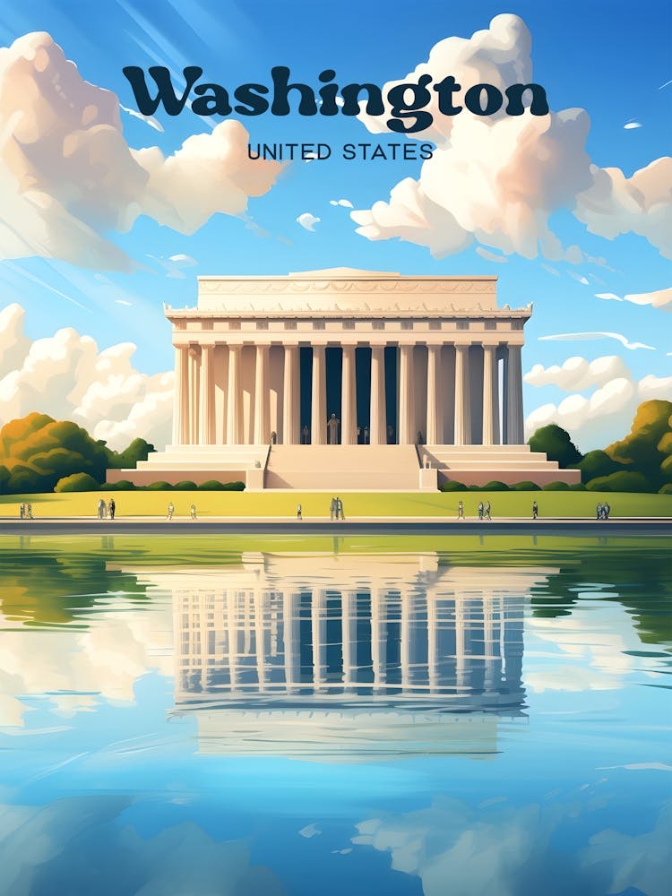 Washington Vereinigte Staaten Denkmal Reisekunst Illustration