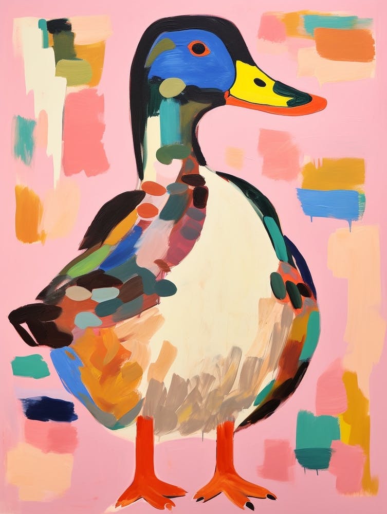 Pink Scandi Mallard Duck 1