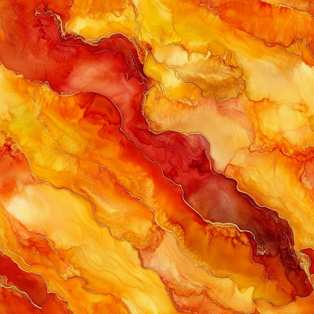 Flowing Orange Fall Alcohol Ink