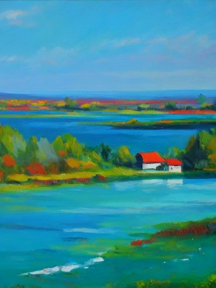 Réunion National Park France Blue Oil Painting 1 