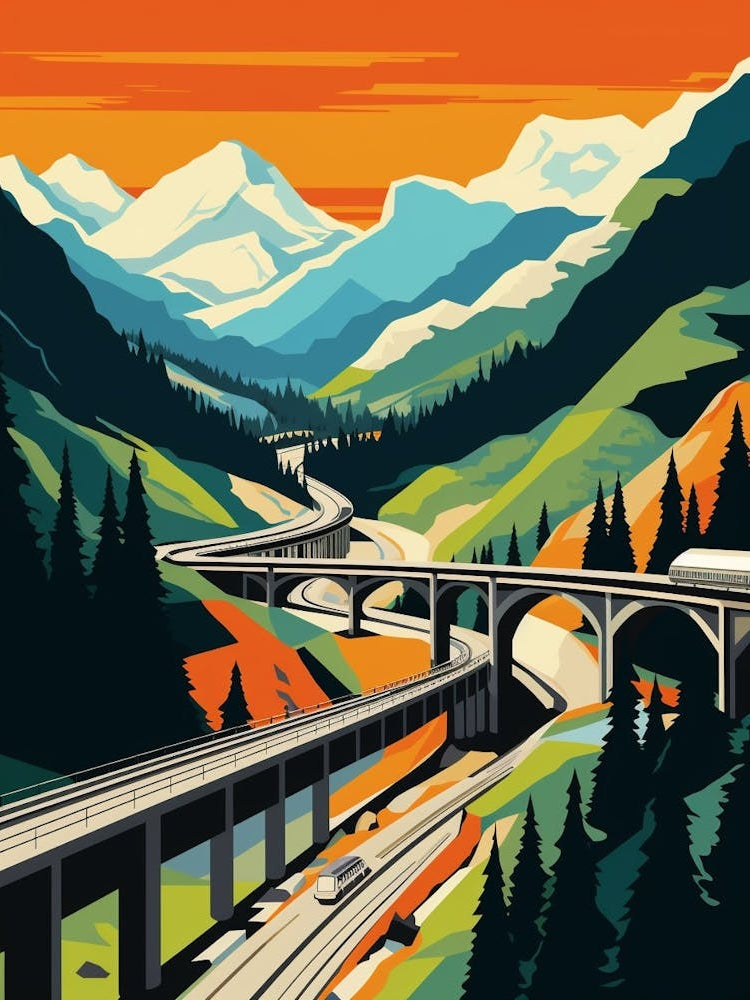 Snoqualmie Pass Retro Pop Art 28