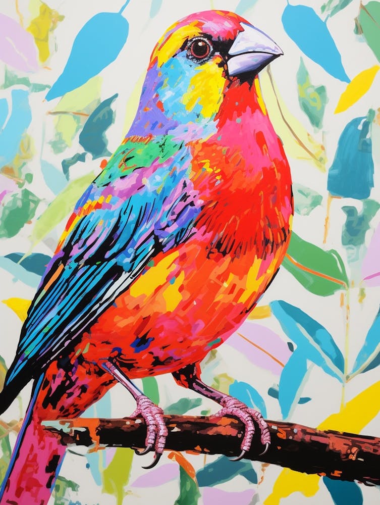Peinture d'Oiseau Colorée - Pinson 4
