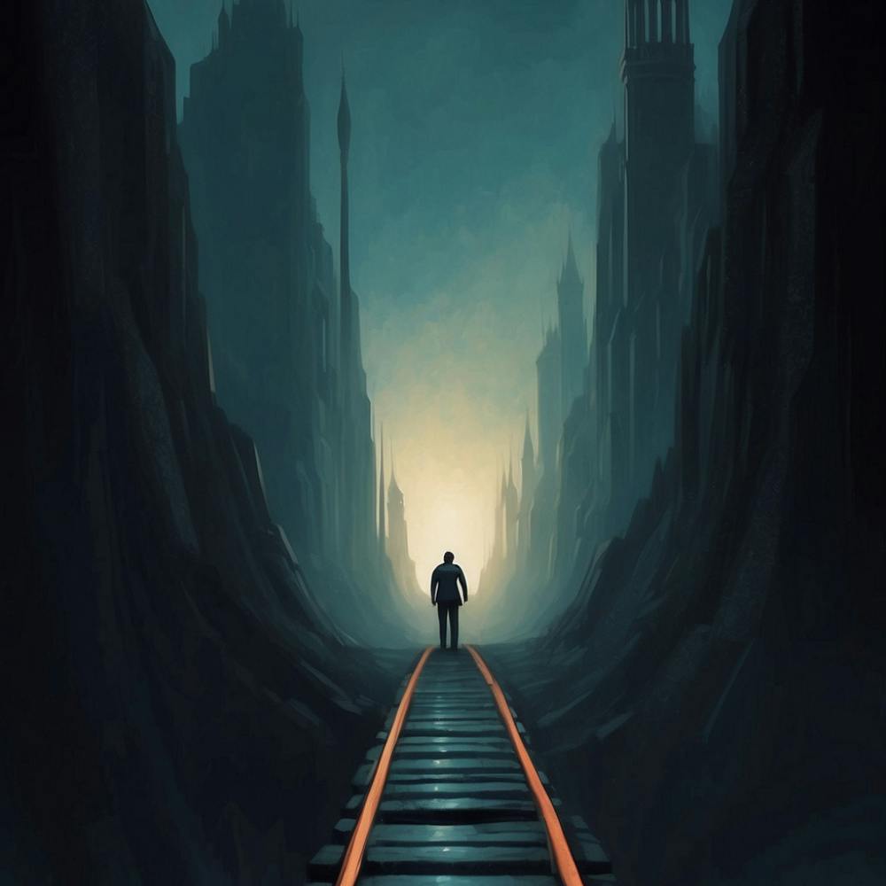 Man On Train Tracks