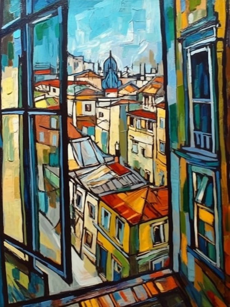 Window View Buenos Aires Of In The Style Of Cubism 4