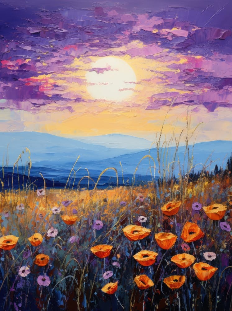 Sunset With Poppies 1