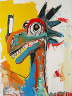 Abstract Wild Brushstroke Dinosaur Taking A Selfie 1
