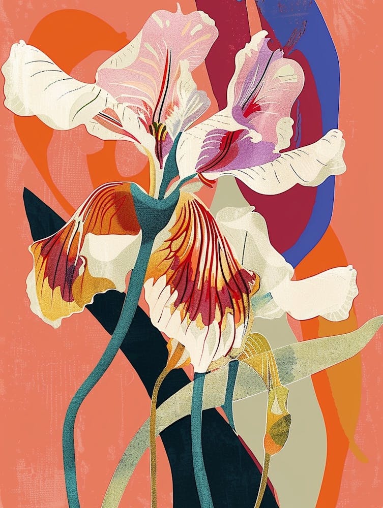 Colourful Flower Illustration Sweet Pea 4