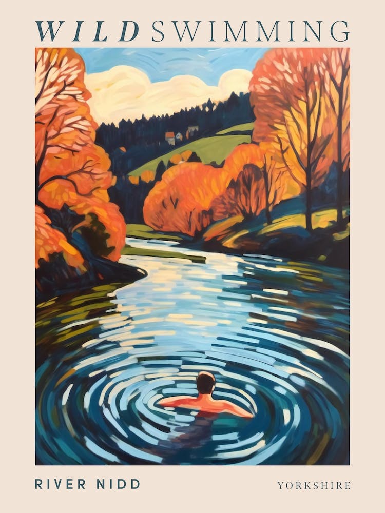 Wild Swimming At River Nidd Yorkshire 1 Poster
