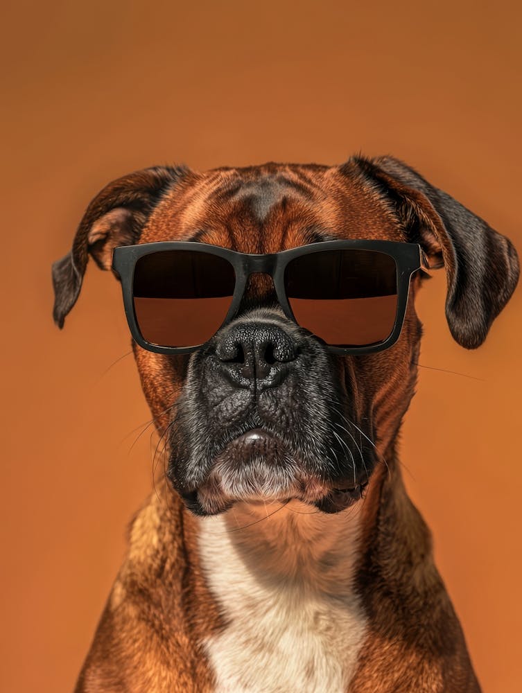 Boxer Close Up Bold And Edgy In Black Sunglasses Generated with AI