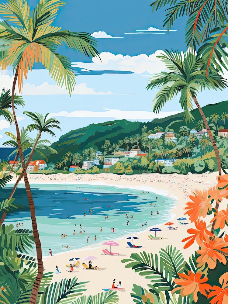 Patong Beach, Phuket, Thailand, Matisse And Rousseau Style 4