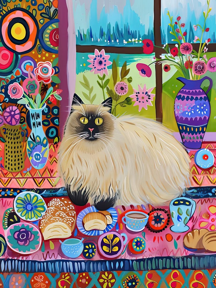 Tea Time With A Himalayan Cat 3