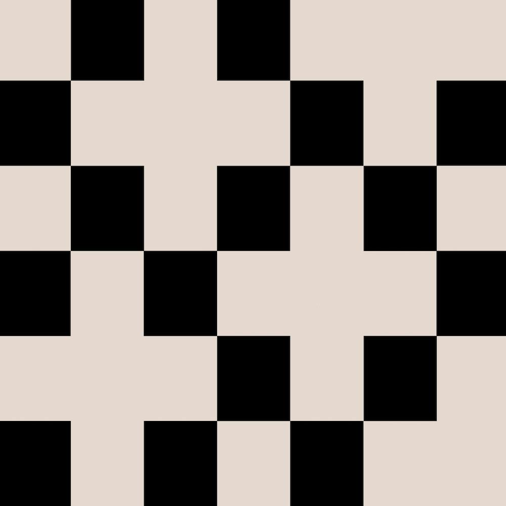 Checker Black Beige Square