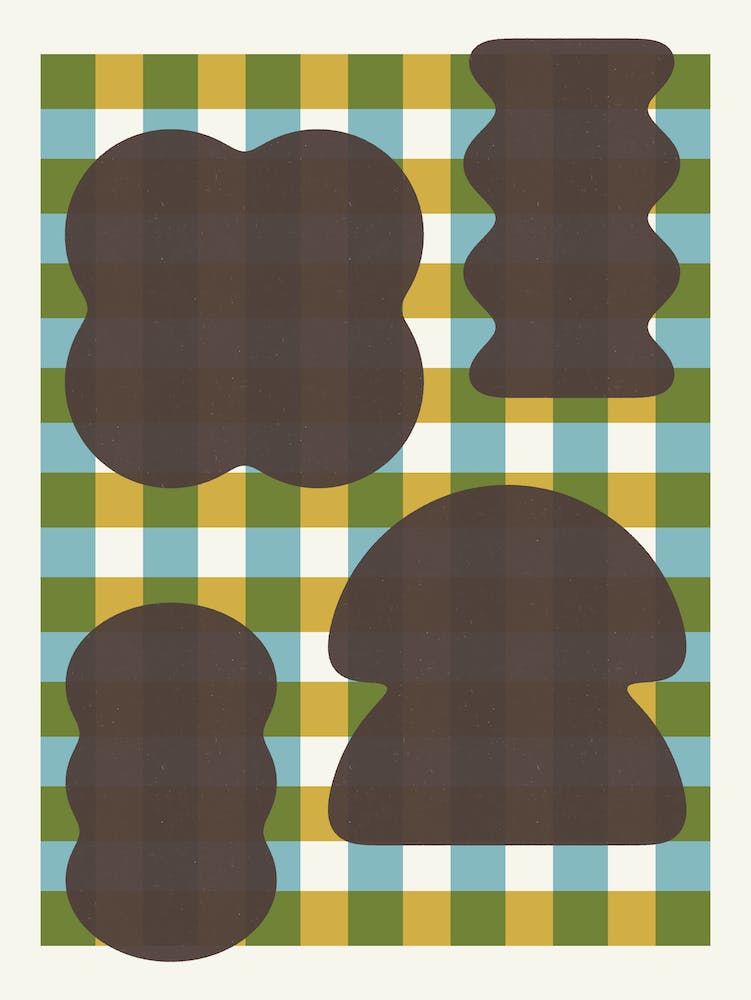 Geometric Shapes On Plaid