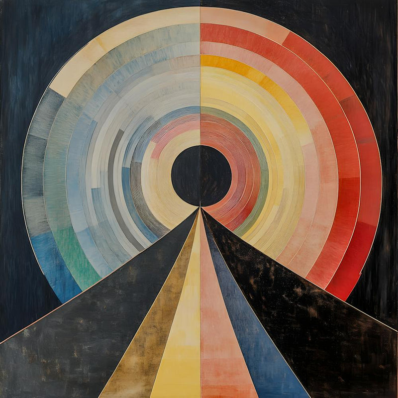 Radiant Geometric Portal - Multicolor Circular Abstract Art