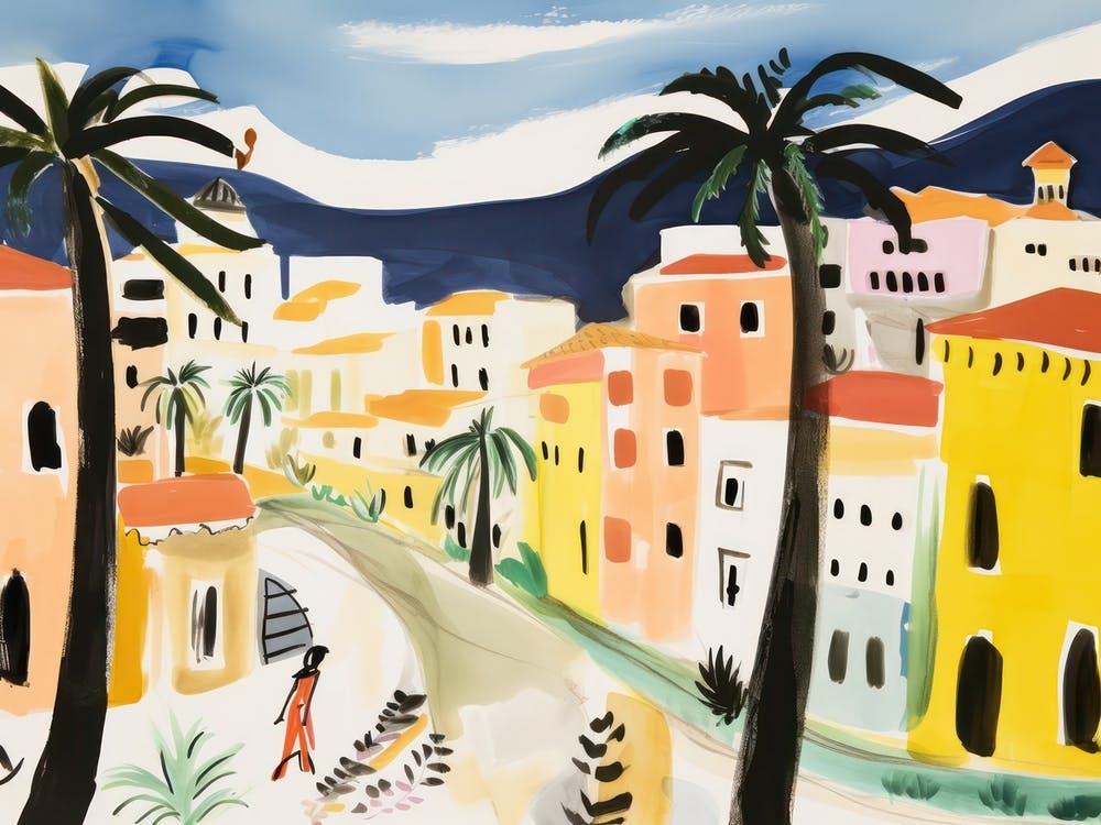 Naples Italy Cute Watercolour Illustration 1