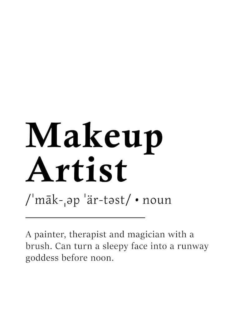 Makeup Artist Definition Poster - Dictionary 1