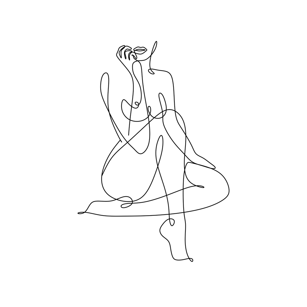 Line art nude