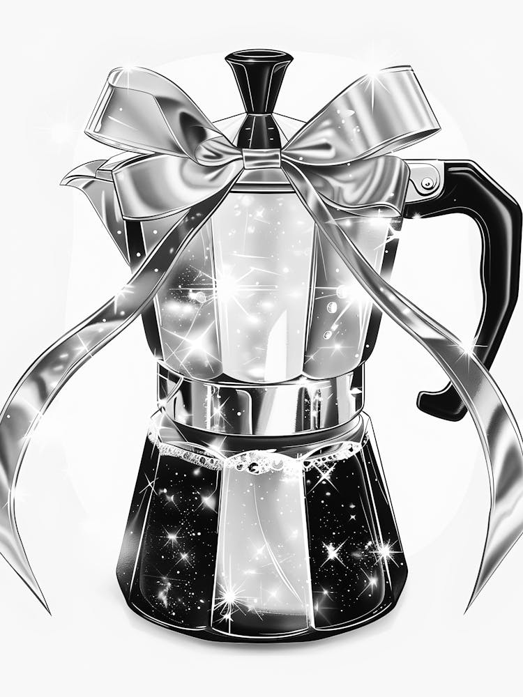 Coffee Pot With Ribbon