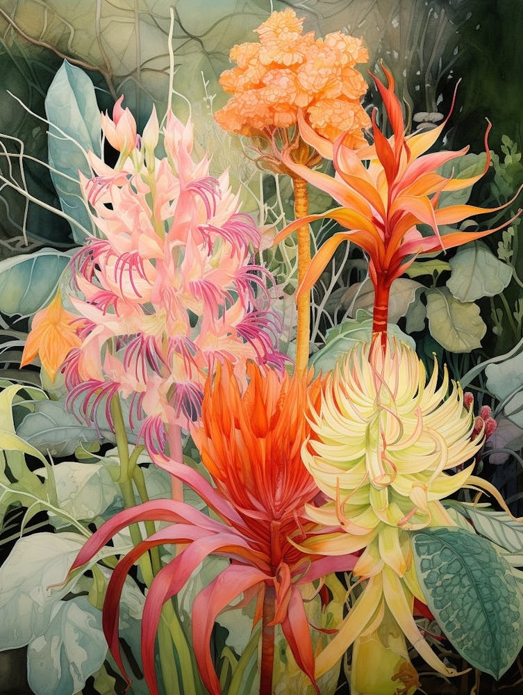 Tropical Plant Painting Madagascar Dragon