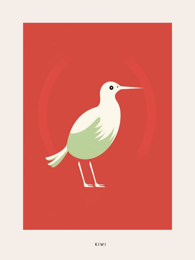 Minimalist Kiwi 2 Bird Poster