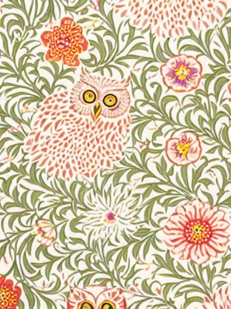 Owl William Morris Style Bird