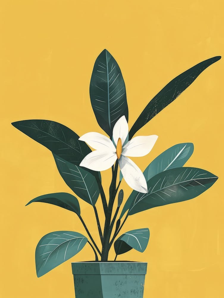 White Flower In A Pot