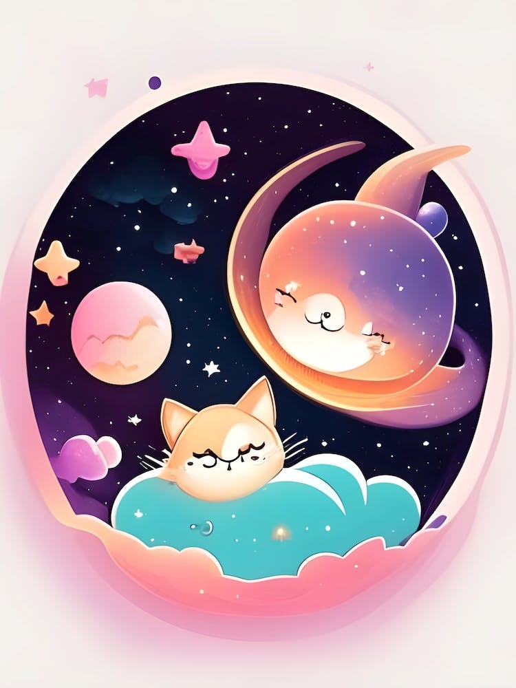 Cute Cat In Space