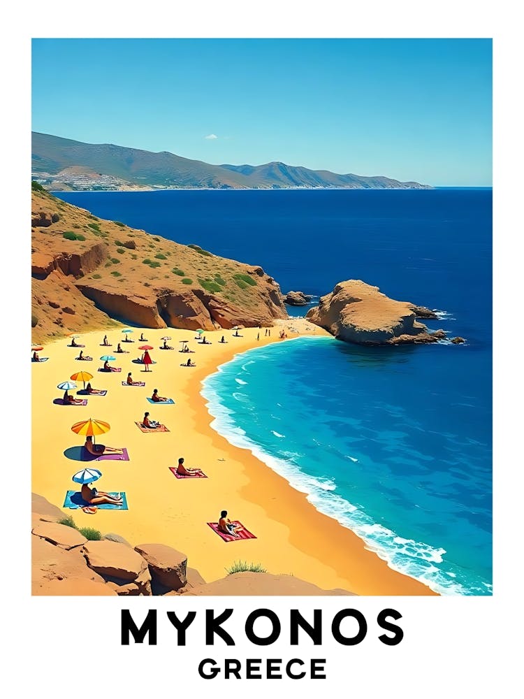 Mykonos - Greece Vintage Travel Poster 16