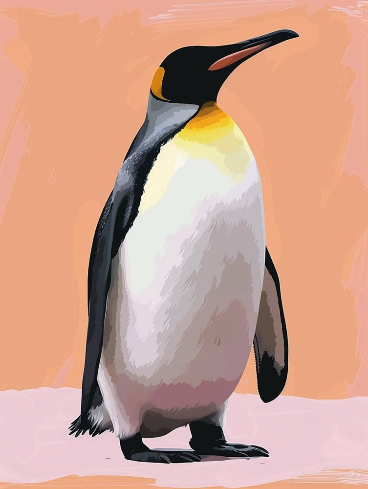 Emperor Penguin Carcass Island Minimalist Illustration 3