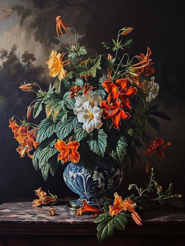 Baroque Floral Still Life Lobelia 3