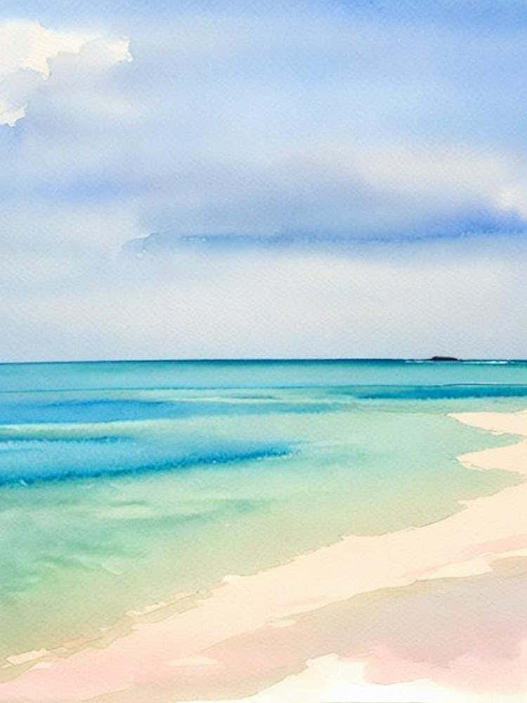 Grande Anse Des Salines, Martinique Watercolour