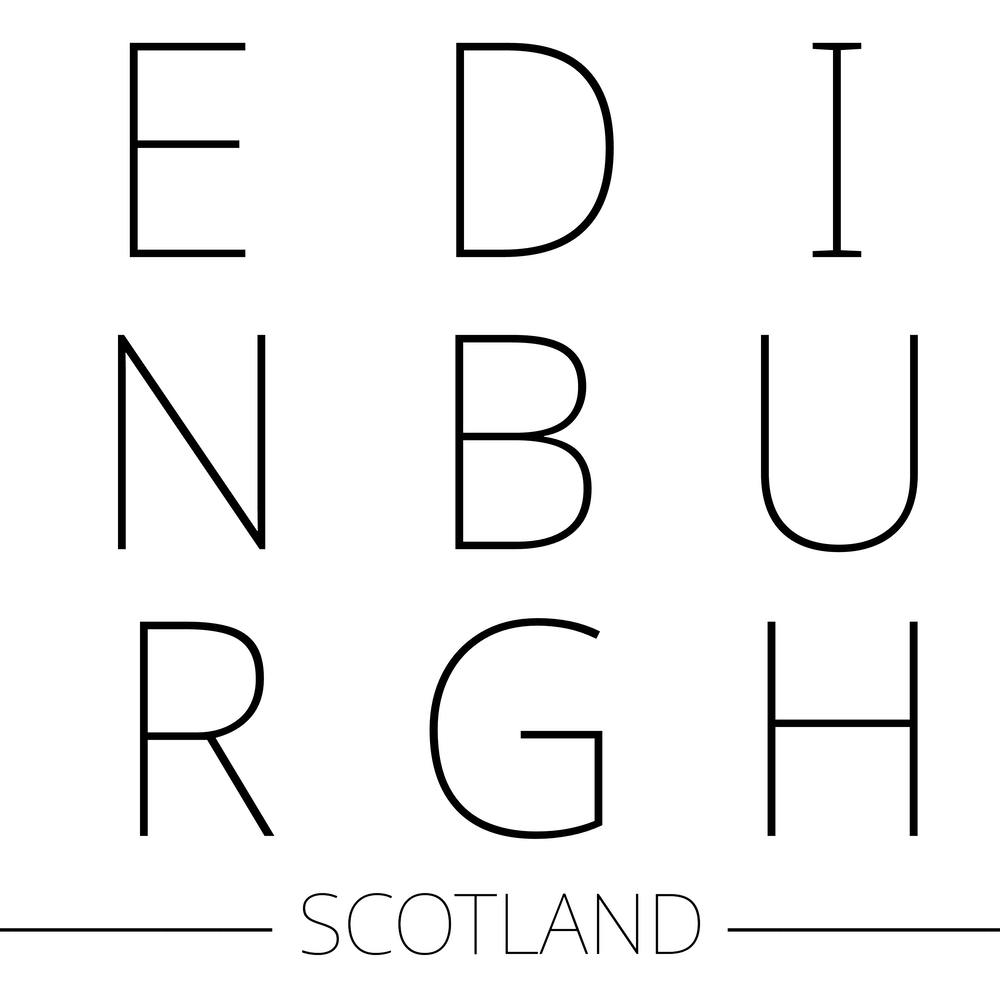 Edinburgh Scotland Typography City Country Word