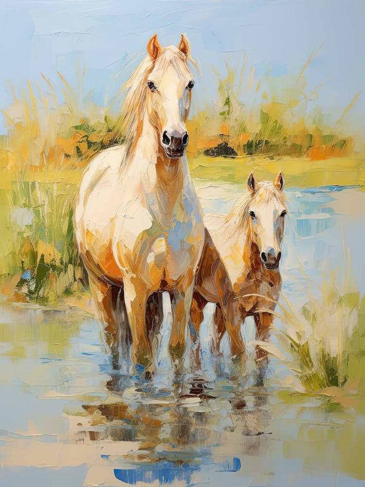 Horses Painting In Carmargue, France 4