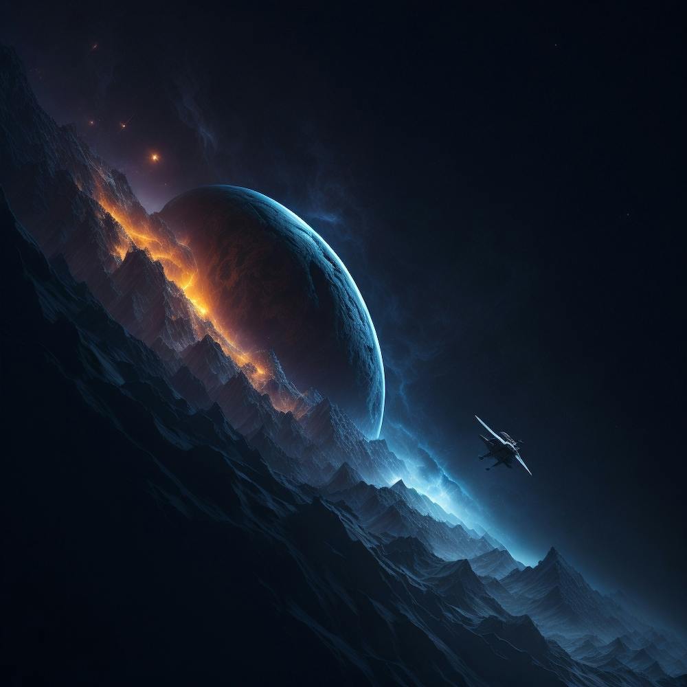 Spaceship In Space