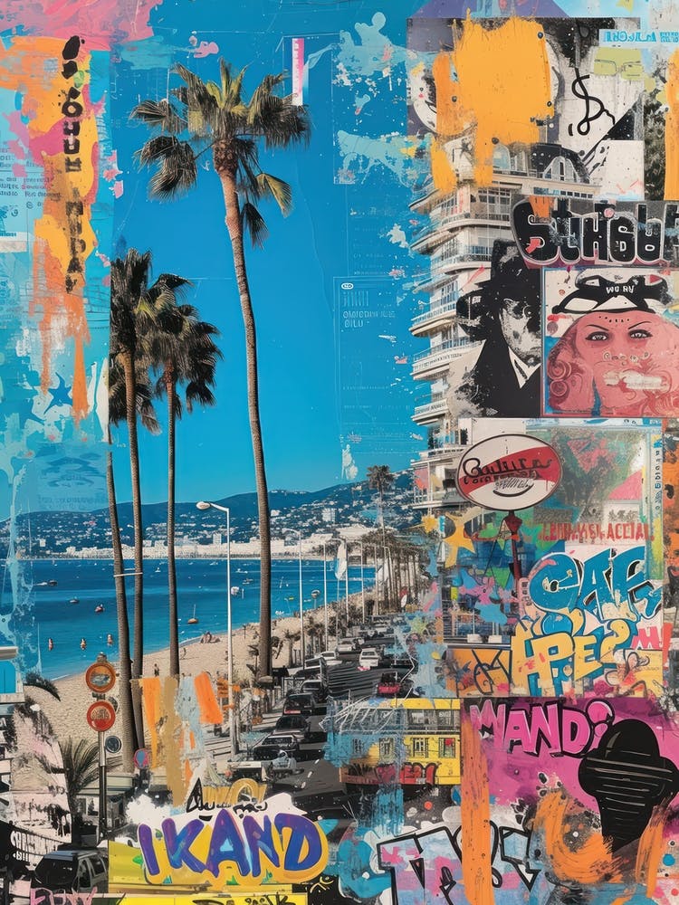 Cannes   Retro Collage Style 1