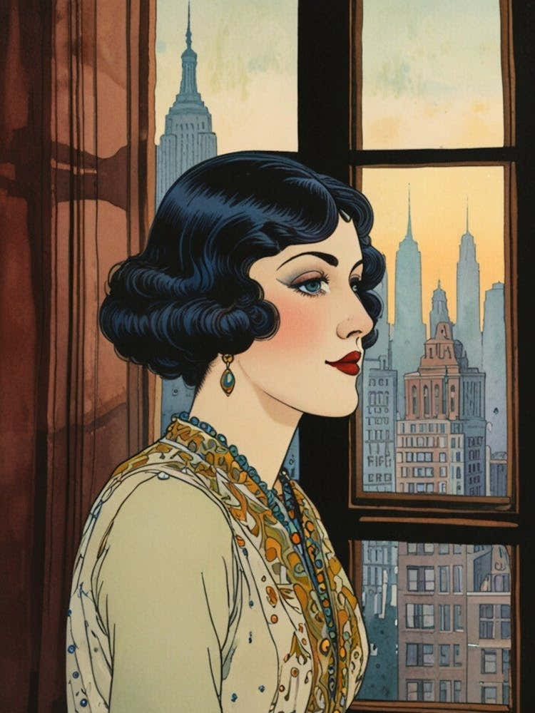 Woman Looking Out A Window