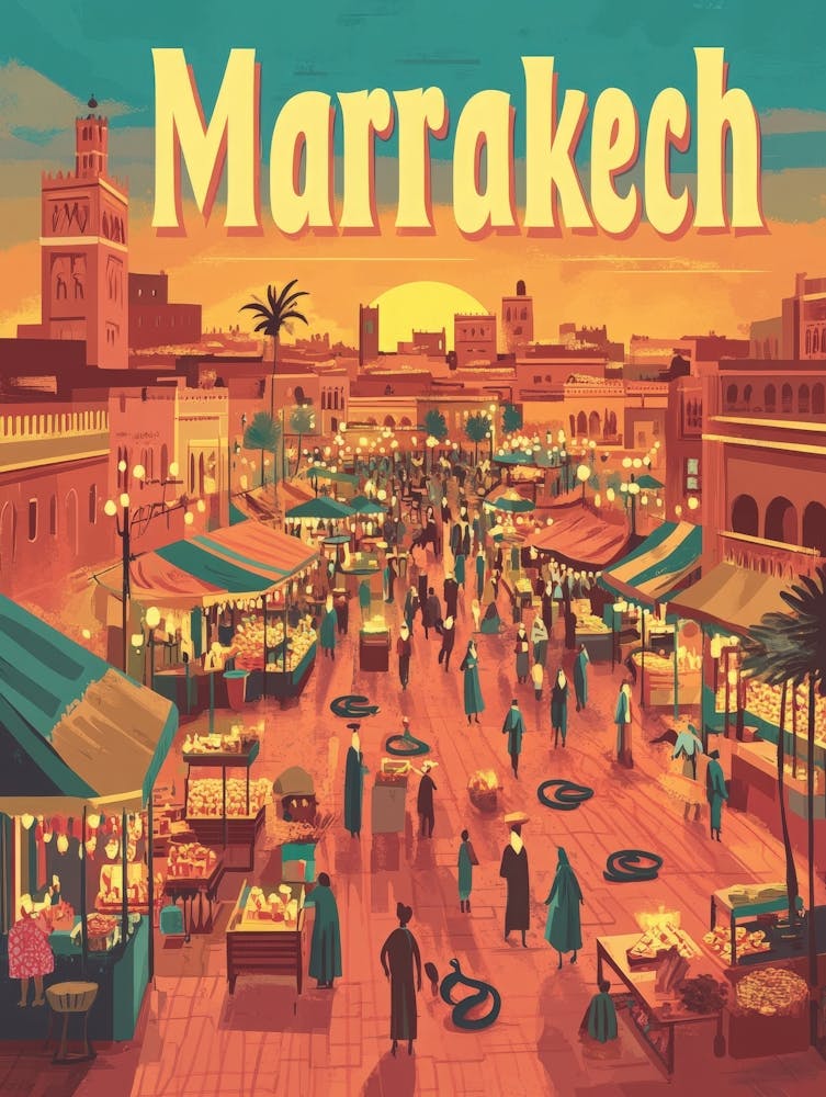 Aihrgdesign A Classic 1960s Travel Poster For Marrakech 2